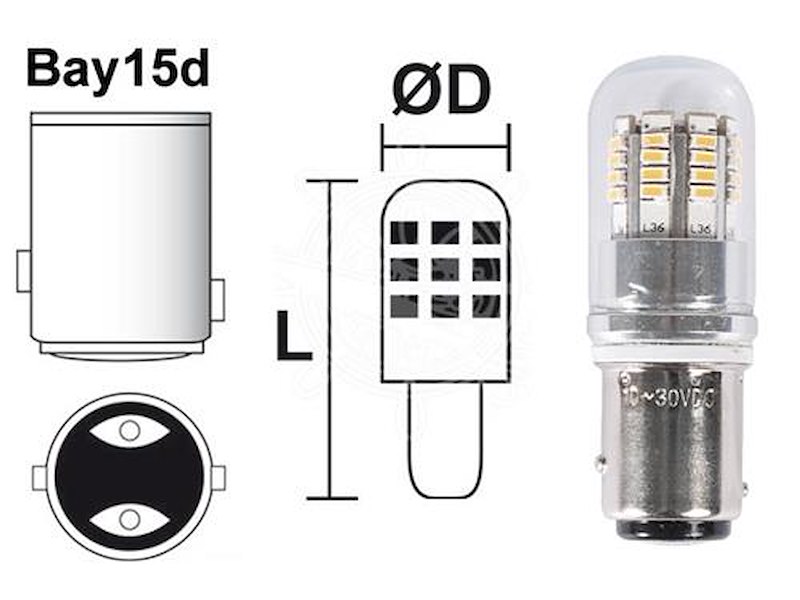 Lampadina BAY15D per fanali di via + copertura - 3 W -