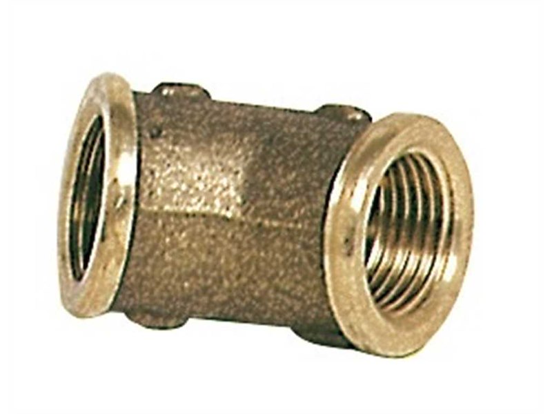 Gomito femmina/femmina in ottone  a 45°