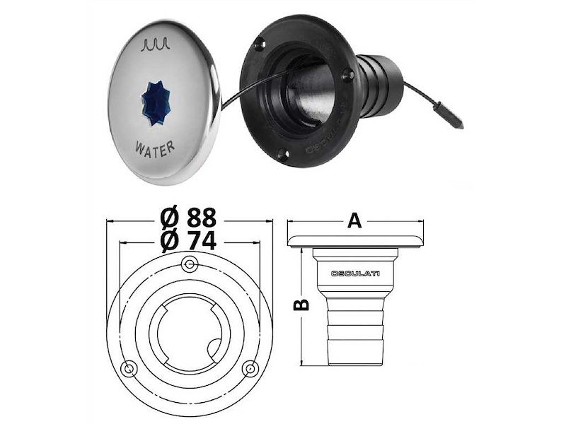 Tappi imbarco Clever in composito + inox