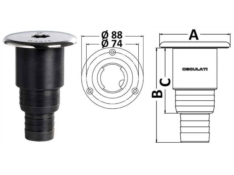 Tappi imbarco Clever in composito + inox