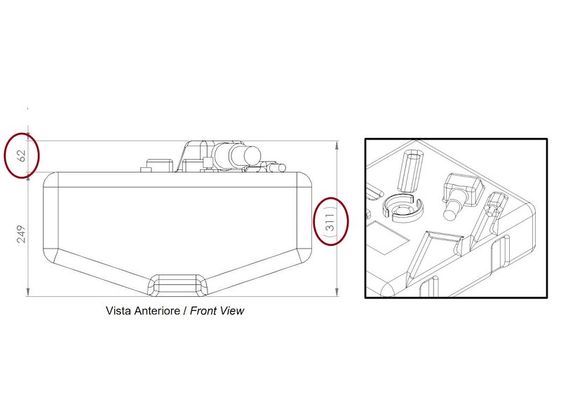 Serbatoio carburante in polietilene reticolato - 62 Lt. -