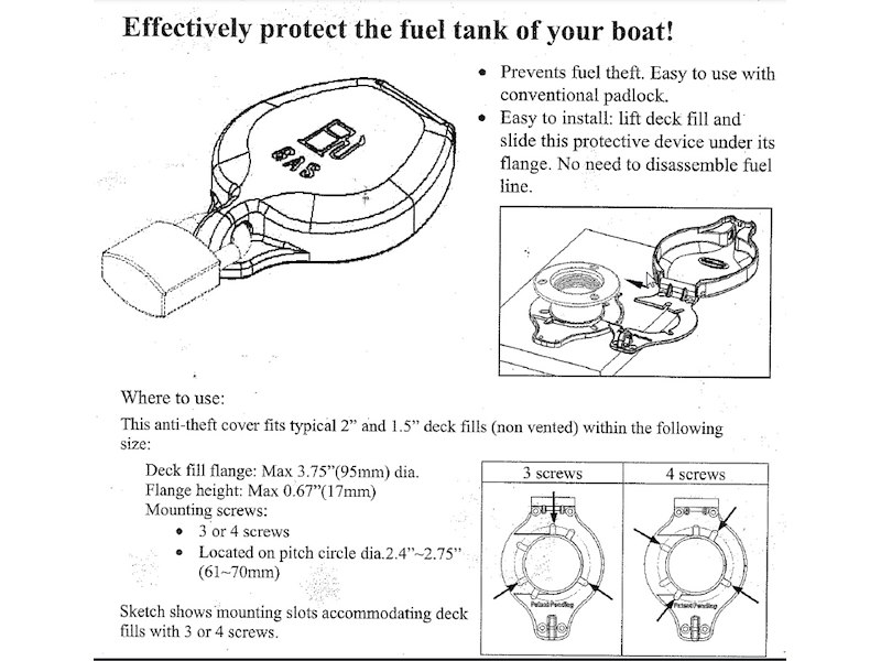 Dispositivo antifurto per tappi imbarco 