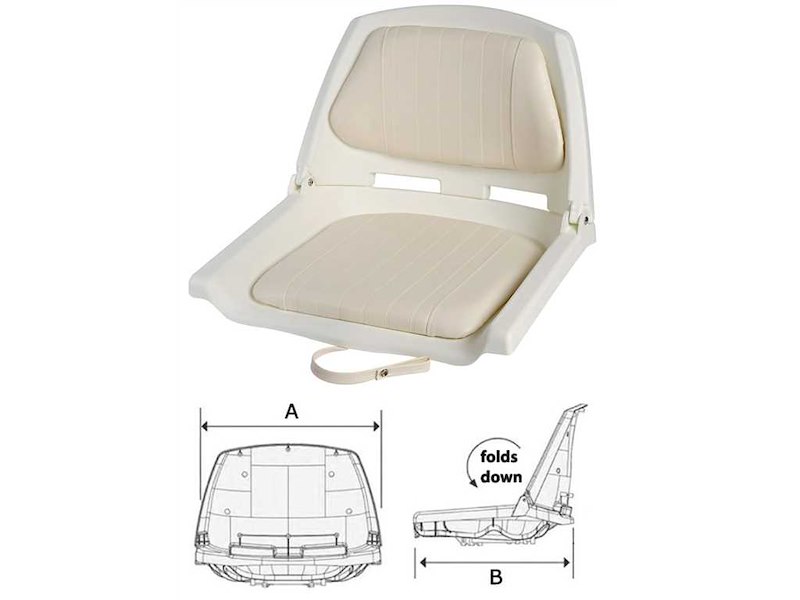 Sedile in polietilene con schienale ribaltabile