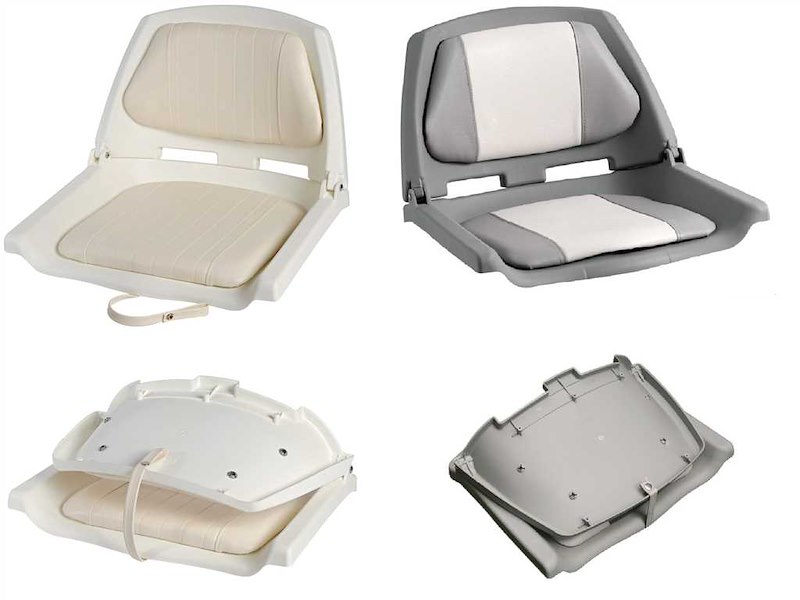 Sedile in polietilene con schienale ribaltabile