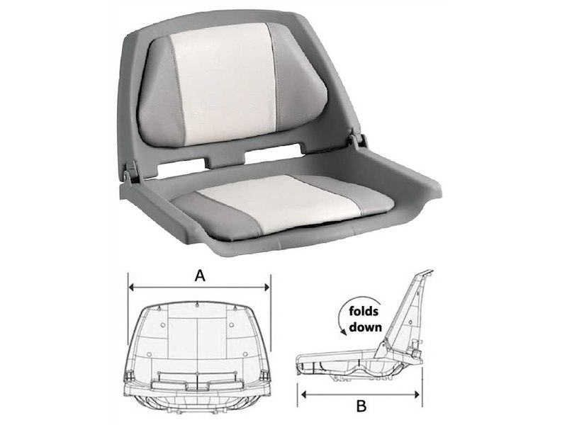 Sedile in polietilene con schienale ribaltabile