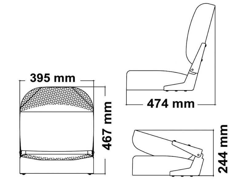Poltroncina con schienale ribaltabile