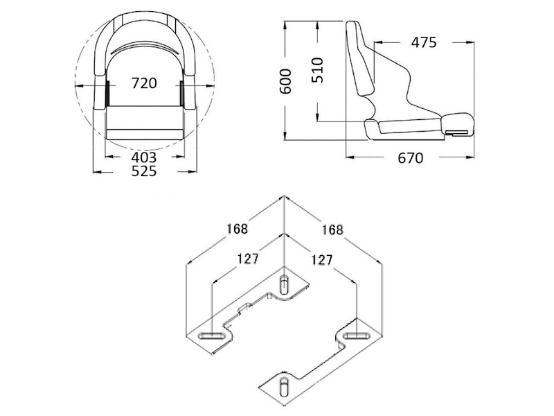 Sedile guida anatomico imbottito con Flip Up H52