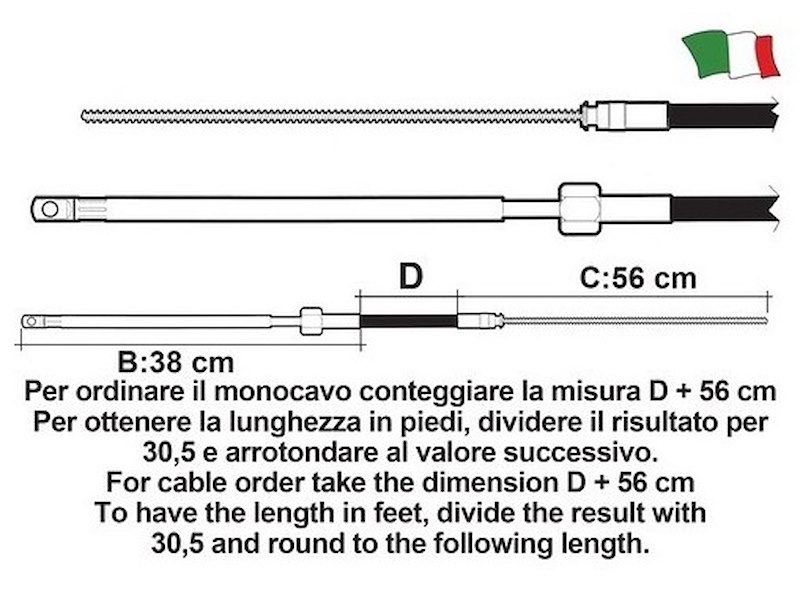 Mono cavo Ultraflex M58 per timonerie T67
