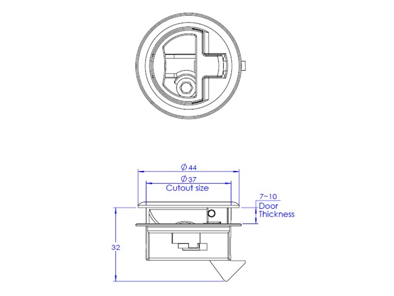 Chiusura per portello/alzapagliolo di piccole dimensioni