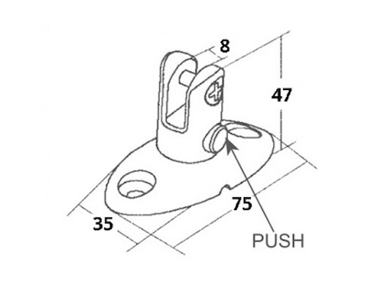 Supporto con perno estraibile senza incasso - Bottone