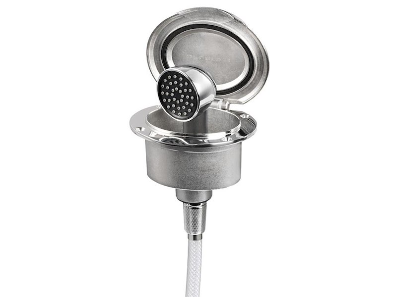 Box doccia Elissa inox con doccia Keji 