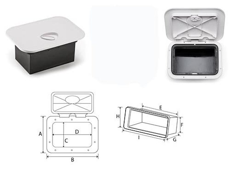 Cassonetto portaoggetti - 375 x 270 x 160 mm. -