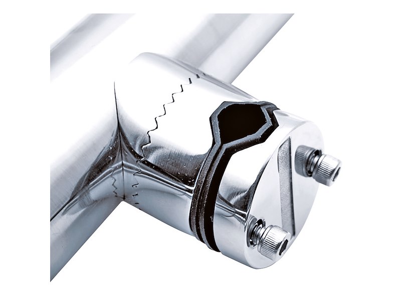 Portacanne svasato Inox con morsetto centrale