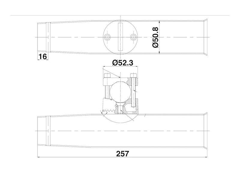 Portacanne svasato Inox con morsetto centrale