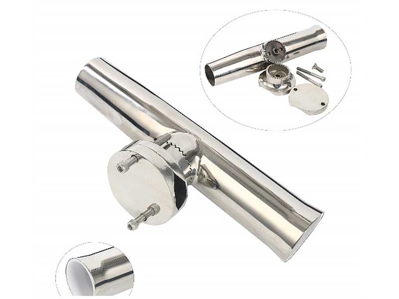 Portacanne svasato Inox con morsetto centrale