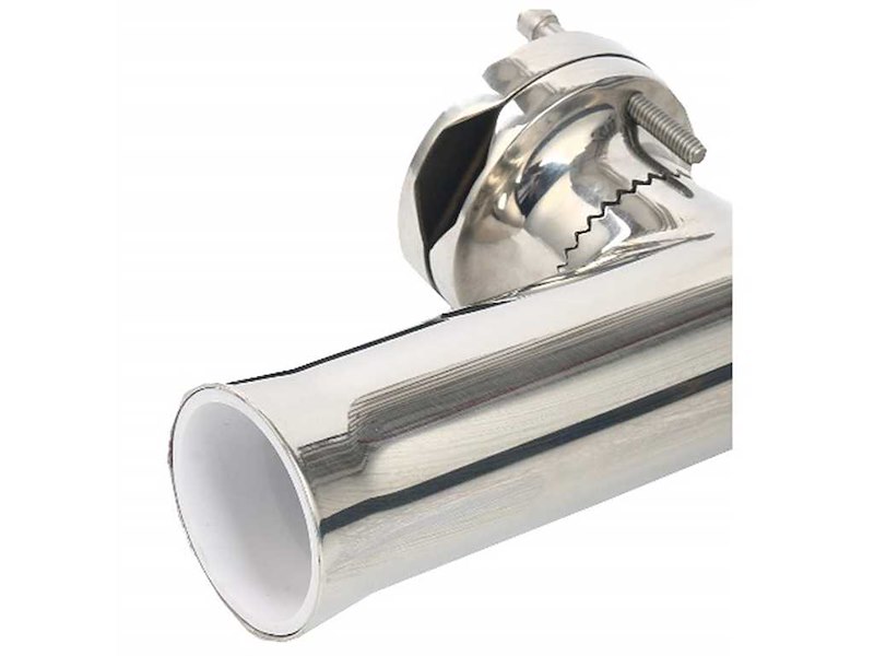 Portacanne svasato Inox con morsetto centrale