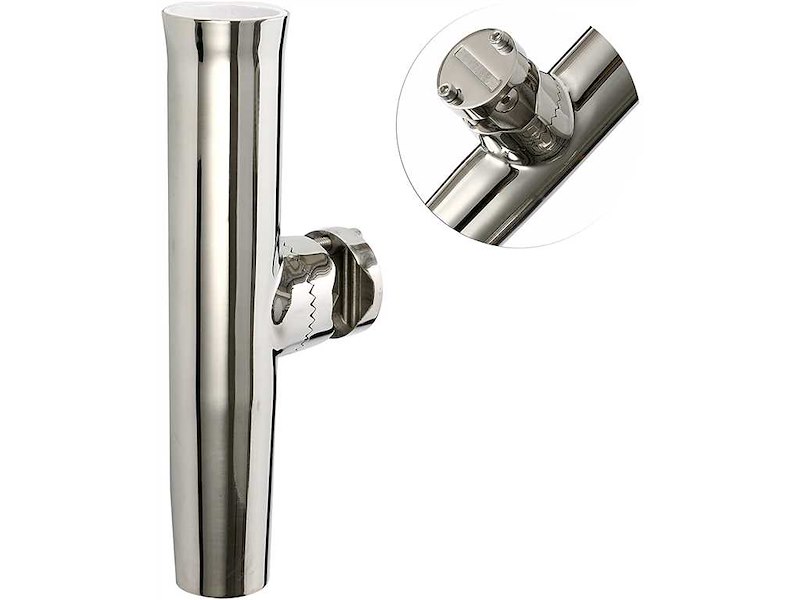 Portacanne svasato Inox con morsetto centrale