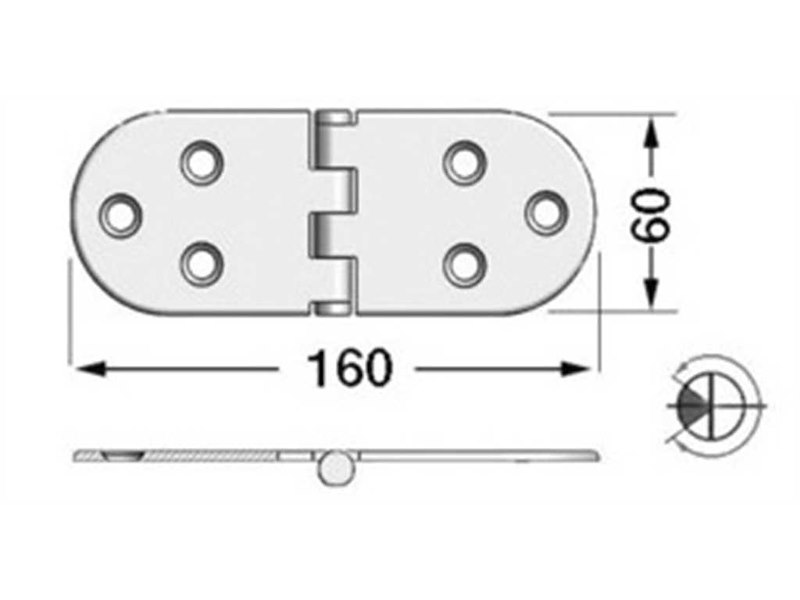 Cerniere acciaio inox Spessore 3 mm. Heavy Duty