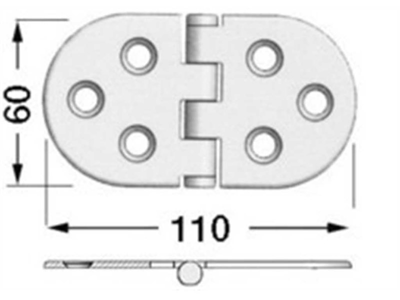 Cerniere acciaio inox Spessore 3 mm. Heavy Duty