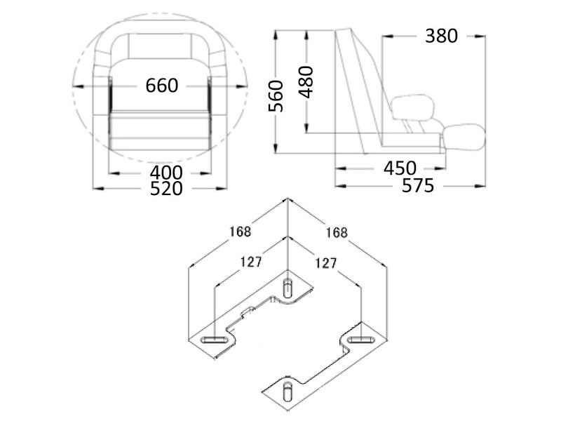 Sedile anatomico imbottito con flip up H51 - Beige