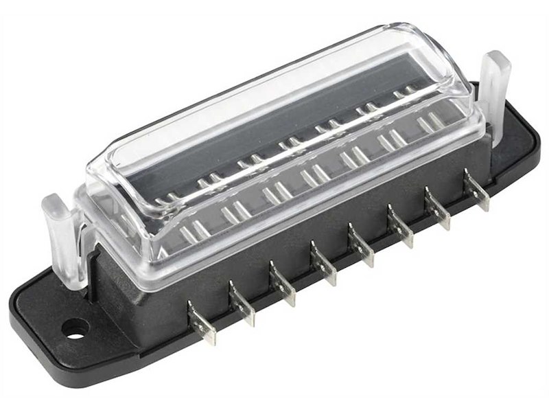 FULARR Scatola Portafusibili A 8 Vie Con 10 Fusibili Standard Inclusi – Per Auto, Barca, Camper E Veicoli 12V/24V