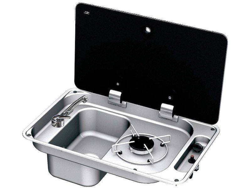 Piano di cottura con coperchio in vetro temperato fumè