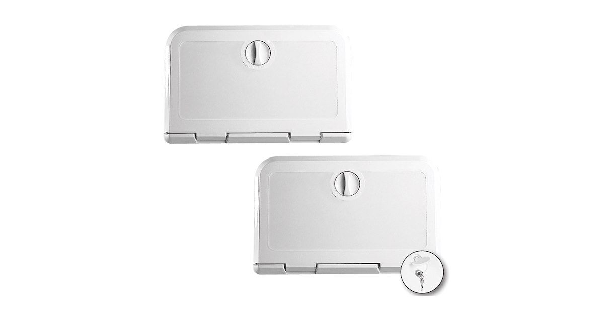 Portello Di Accesso Per Barca 270x375 Mm - Nero In ABS Resistente Ai Raggi UV, Apertura 180&deg;