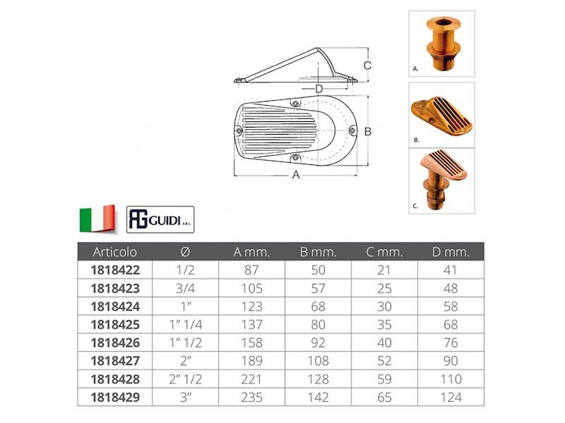Cuffia Presa a Mare in bronzo