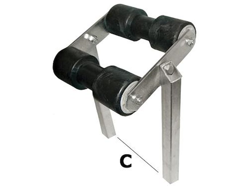 Rullo basculante centrale per carrello 