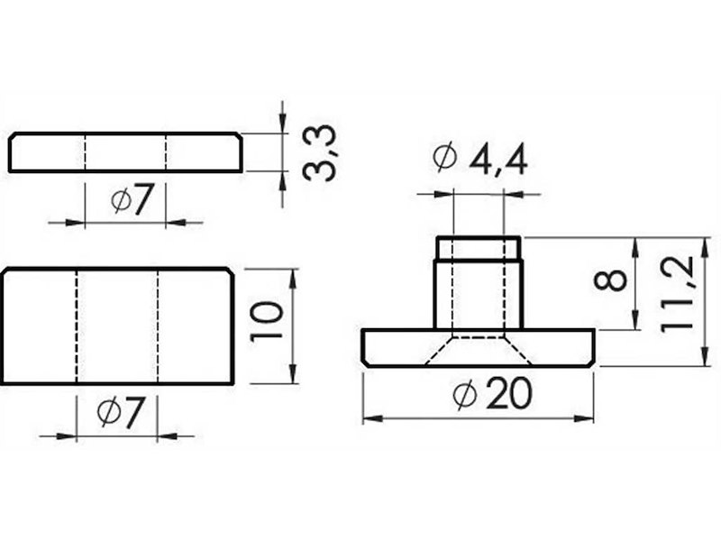 Distanziale fermavetro per fissaggio parabrezza - 5 pz