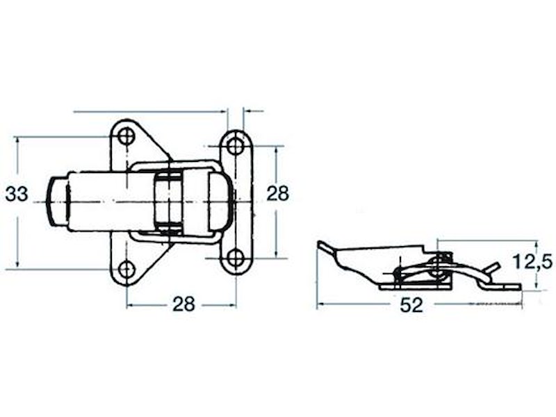 Chiusura a leva per confani o sportelli