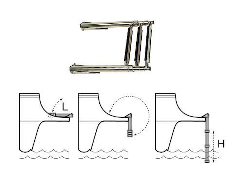 Scaletta telescopica sopra plancetta 