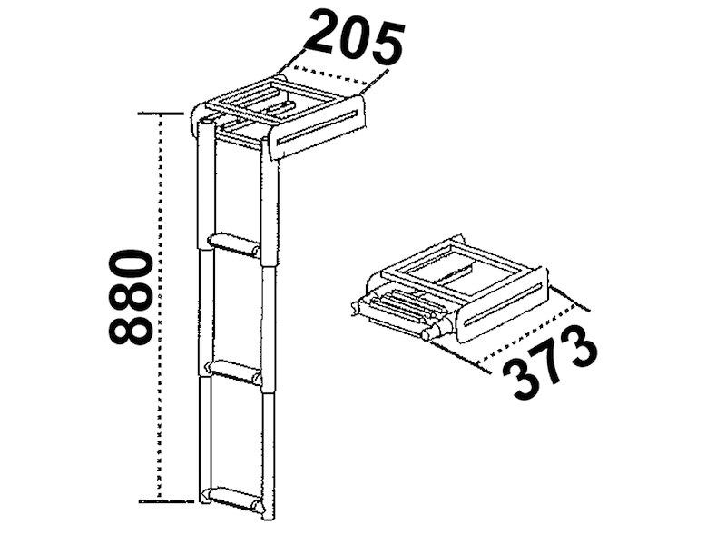 Scaletta telescopica sotto plancetta 