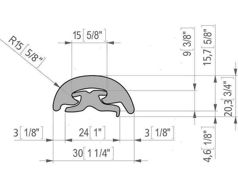 Binario per bottazzo Radial in PVC 