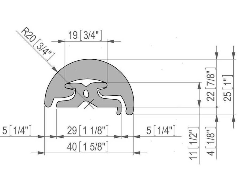 Binario per bottazzo Radial in PVC 