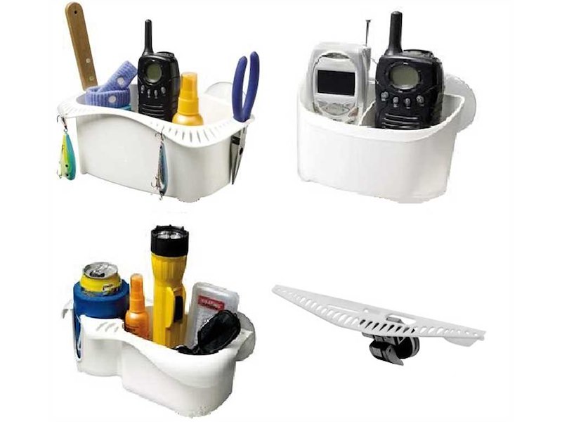 Vano portaoggetti e porta esche in plastica bianca 