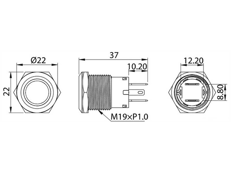 Interruttore FLAT in acciaio inox
