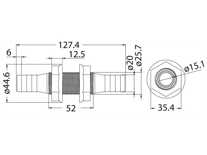 Passaparatia in nylon - 19 mm