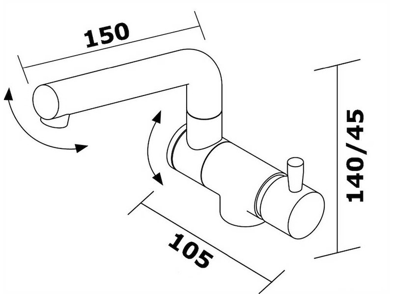 Rubinetto miscelatore Wheel a doppio snodo