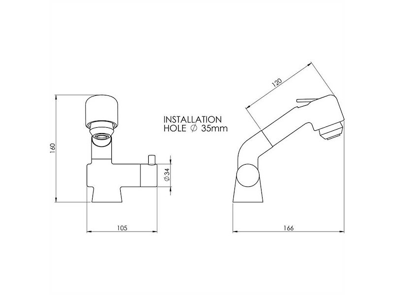 Miscelatore monocomando con doccetta estraibile
