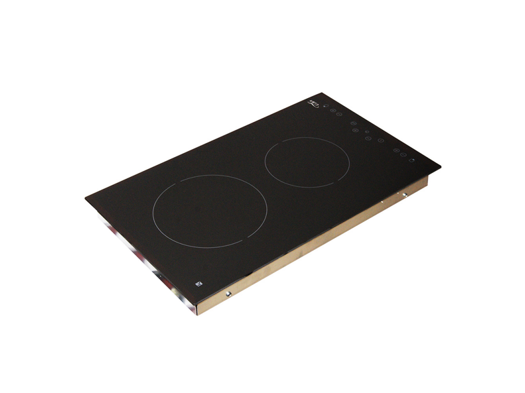 Beldeko Piano Cottura Vetroceramica Domino 2 Fuochi - 3000W Con Manopole E Spia Calore Residuo