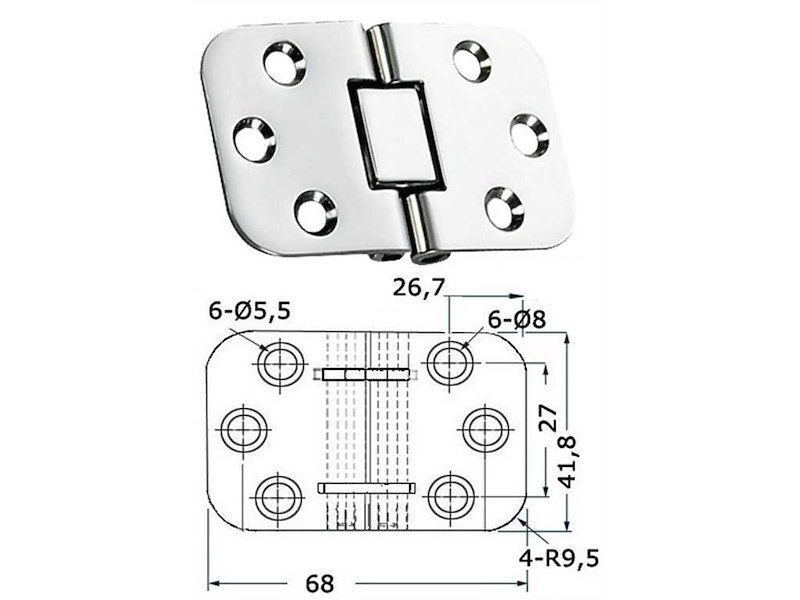 Cerniera per tavoli ribaltabili