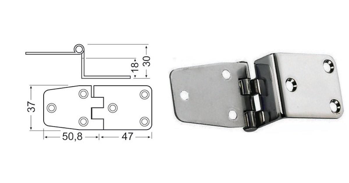 Cerniere Marine In Acciaio Inox 316 - 2 Pezzi Lucidate A Specchio Per Barche