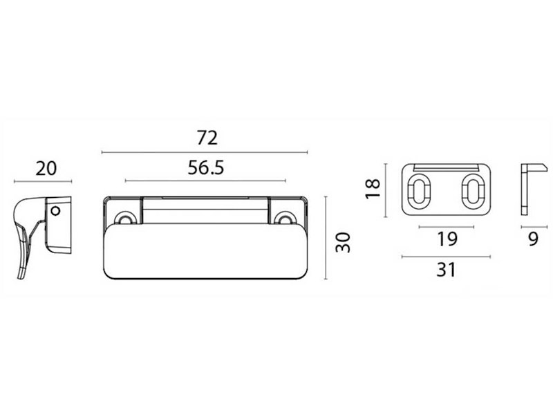 Maniglia di chiusura per antine