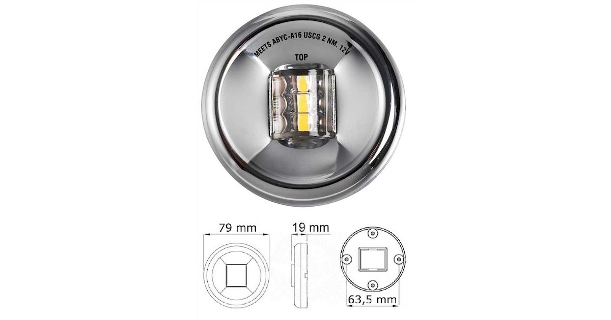 Luci Via Nautica Luce Di Poppa Di Navigazione A LED Bianca 135° Luce Di Poppa Marina Luci Di Ancoraggio Per Barche 12V DC IP66 Impermeabile 2nm Visibilità Luci Di Ancoraggio Per Navigazione