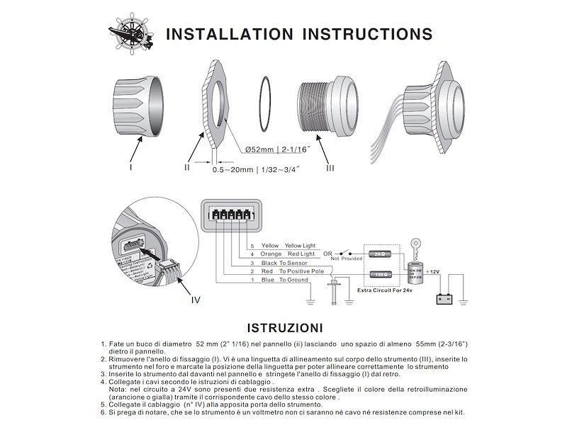Amperometro ± 50 A - Osculati
