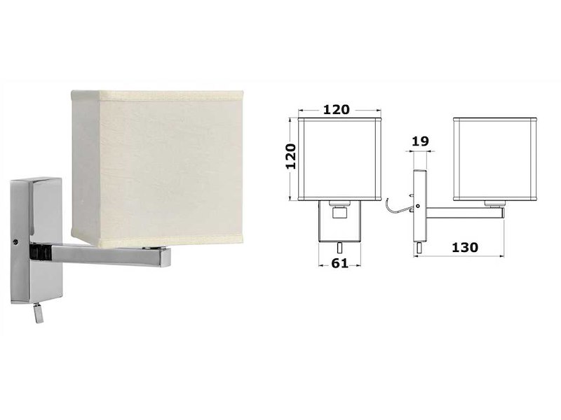 Applique testa letto Foresti e Suardi in ottone cromato.