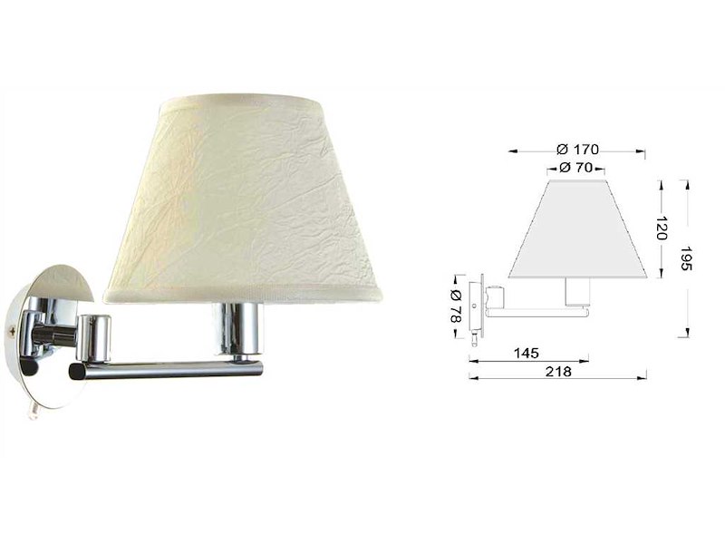 Applique testa letto Foresti e Suardi in ottone cromato.