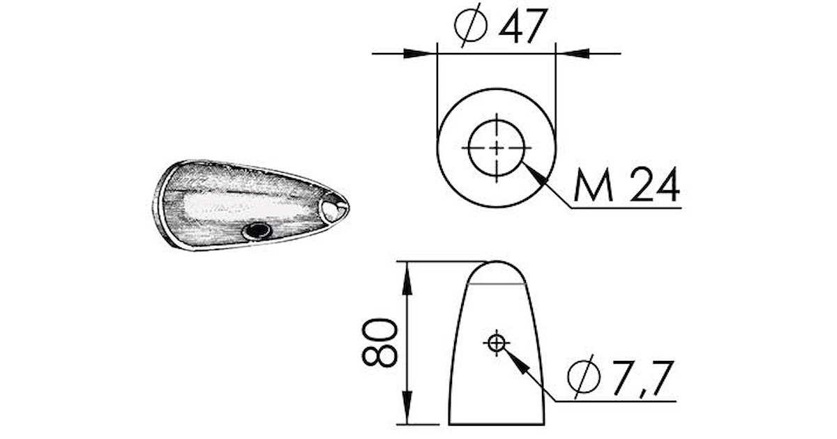 Anodo di Zinco a Bracciale per Asse Elica ∅ 75 mm Anodo di Zinco a Bracciale per Asse Elica ∅ 75 mm