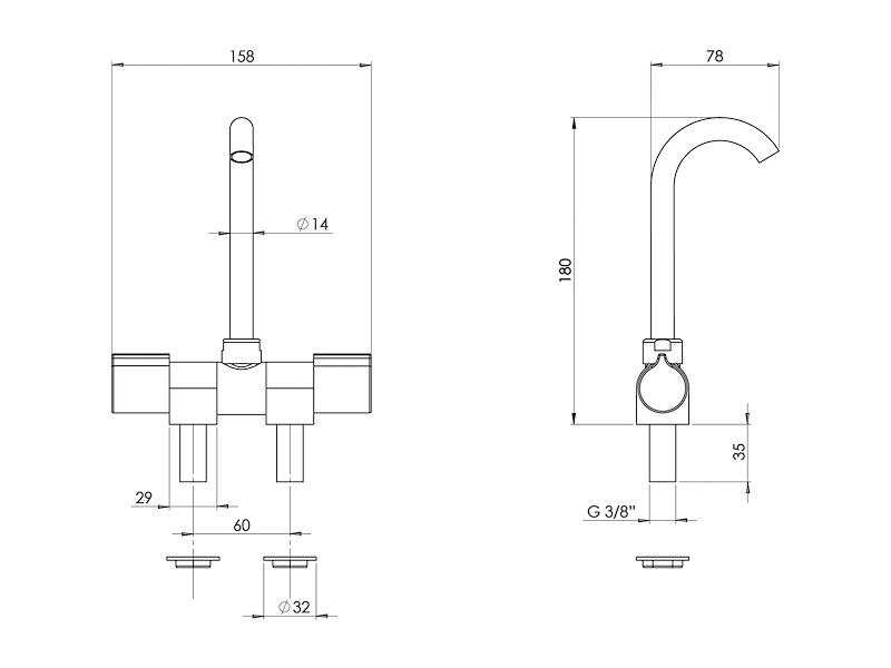 Rubinetto miscelatore Flush acqua calda/fredda